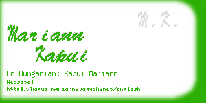 mariann kapui business card